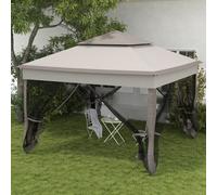 Outsunny Folding Heavy Duty Pop Up Gazebo - Light Grey, Grey