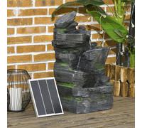 Outsunny Dark Grey Outdoor LED Garden Fountain - Size: 57 x 28 x 34cm - Wilko