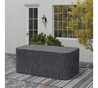 Outsunny Garden Furniture Cover, Waterproof Windproof 420D Heavy Duty Oxford Fabric Rattan Furniture Cover, Rectangular Outdoor Table Chair Set Cover, 235 x 135 x 94cm Grey