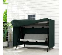 Outsunny 3 Seater 600D Oxford Patio Swing Chair Cover Outdoor Garden Furniture Rain Protection Protector Waterproof Anti-UV, 205 x 124 x 164cm, Deep Green