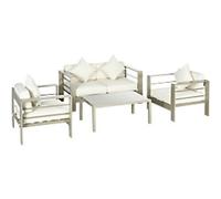 OutSunny Garden Furniture Set Aluminium, Polyester Gold Outdoor