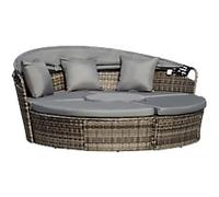 OutSunny Garden Furniture Set PE rattan, Metal Dark Grey, Grey Outdoor 6 Pieces
