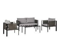 OutSunny Garden Furniture Set Steel, Polyester, Sponge, Texteline, Tempered Glass Light Grey Outdoor