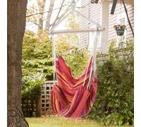 Outsunny Garden Hammock Chair Yard Hanging Rope Cotton Cloth w/ ropes Red