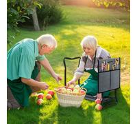 Outsunny Garden Kneeler Foldable Seat Bench Eva Foam Pad With Tool Bag Pouch