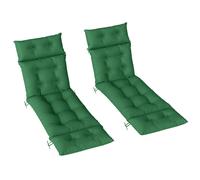 OUTSUNNY Garden Lounge Chair Cushions Set of 2, 220gsm Fabric in Green | Size: 190 cm x 60 cm Outsunny Green 190 cm x 60 cm