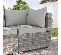 Outsunny Rattan Corner Sofa Garden Rattan Furniture Single Sofa Chair Light Grey