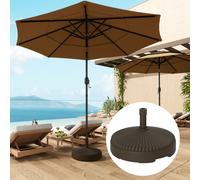 Outsunny Garden Parasol Base, 28kg Sand Filled, 23kg Water Filled, Brown