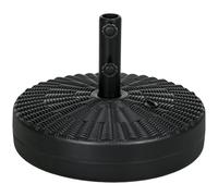 Outsunny Garden Parasol Base with Rattan Effect, 22kg Water or 29kg Sand Filled, Heavy Duty HDPE Umbrella Stand, Fillable Parasol Stand for 38mm, 48mm Poles, Black Black