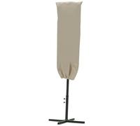 Outsunny Garden Parasol Cover, Outdoor Patio Umbrella Protector Weatherproof Garden Patio with Rod, Zipper for 2-4.6m Parasol, Φ60 x 160cm, Khaki