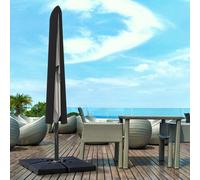 Outsunny Garden Parasol Cover for 2-4m Outdoor Umbrella Protector w/ Rod, Zipper, Black