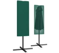 Outsunny Garden Parasol Cover, Outdoor Patio Umbrella Protector Weatherproof Garden Patio with Rod, Zipper for 2-4m Parasol, Φ60 x 160cm, Dark Green