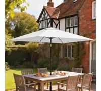 OUTSUNNY Garden Parasol, Outdoor Umbrella with Tilt Function, Cream White | Size: 3m x 2m Outsunny White 3m x 2m