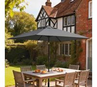 Outsunny Garden Parasol, Outdoor Umbrella With Tilt Function, Dark Grey