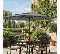 OUTSUNNY Garden Parasol, Outdoor Umbrella with Tilt Function in Grey | Size: 3000mm x 3000mm Outsunny Grey 3000mm x 3000mm