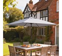 Outsunny Garden Parasol, Outdoor Umbrella with Tilt Function, Black, Grey