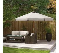 Outsunny Garden Parasol Patio Umbrella With Ruffles Grey Grey