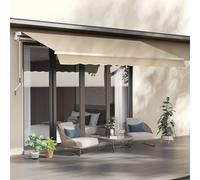 OUTSUNNY Garden Patio Manual Awning Canopy Sun Shade Shelter Retractable 4 Size 5 Colour in Beige Outsunny Beige