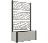 Outsunny Garden Planter Box with Trellis, Liner for Climbing Plants, Vegetables, Flowers, 90 x 35 x 148 cm, Mixed-grey