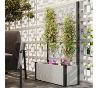 Outsunny Garden Planter Box with Trellis 90 x 35 x 148 cm Mixed-grey