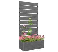 Outsunny Raised Garden Bed w/ Trellis, Drainage Hole - Grey, Grey