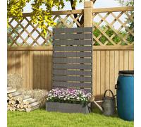 OUTSUNNY Garden Planter with Trellis for Climbing Plants, Vines, Flowers in Dark Grey Outsunny Dark Grey