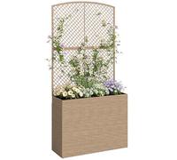 Outsunny Garden Planter with Trellis, Liner 80 x 30 x 163 cm Light Grey