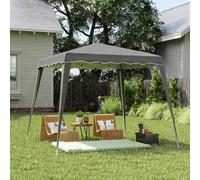 Outsunny Garden Pop up Gazebo Tent Party Water-resistant 2.5 x 2.5M Black - Grey - Steel, oxford fabric - 2.4m x 2.4m x 2.5m