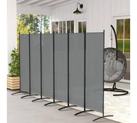 OUTSUNNY Garden Privacy Screen Foldable 6 Panel Room Divider, Dark Grey Outsunny Dark Grey
