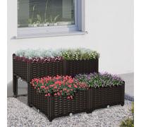 OUTSUNNY Garden Raised Flower Elevated Bed Lightweight Vegetable Herb Plant Stand in Brown Outsunny Brown