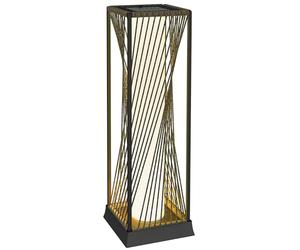 Outsunny Garden Rattan Lamp, 77 cm Tall Solar Rattan Floor Lamp, Solar Garden Light with Auto On/Off LED Lights, IP44 Waterproof for Outdoor, Porch, Pathway, Deck, Grey