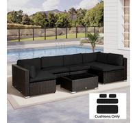 Outsunny Garden Rattan Sofa Set Polyester Cover Replacement No Cushion Black