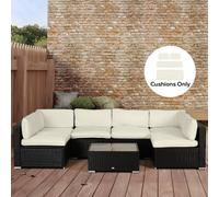 Outsunny Garden Rattan Sofa Set Polyester Cover Replacement No Cushion In Cream Cream