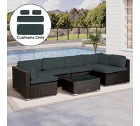 OUTSUNNY Garden Rattan Sofa Set Polyester Cover Replacement No Cushion in Grey Outsunny Grey
