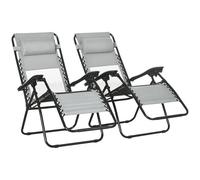 Outsunny Garden Recliner Chairs Set of 2