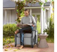 OUTSUNNY Garden Recliner w/ Cushion, Reclining Rattan Chair, Light Grey/Grey in Light Grey Outsunny Light Grey