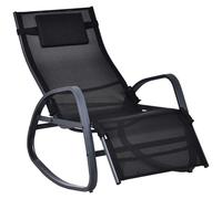 Outsunny Garden Rocking Chair With 5-Level Adjustable Backrest