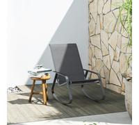 Outsunny Garden Rocking Chair with Armrests, High Back, Grey