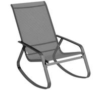 Outsunny Garden Rocking Chair with Armrests, High Back, Grey - Grey - Steel, Texteline - 1