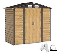 OutSunny Garden Shed Outdoor Double way gradient 1.2 x 2.13 x 1.94 m Galvanised Steel Brown