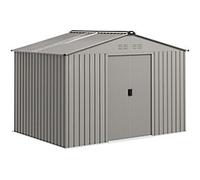 OutSunny Garden Shed Outdoor Double way gradient 1.95 x 2.77 x 1.92 m Galvanised Steel Silver