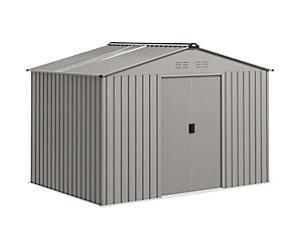 OutSunny Garden Shed Outdoor Double way gradient 1.95 x 2.77 x 1.92 m Galvanised Steel Silver