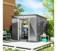 Outsunny Garden Shed Outdoor Storage Tool Organiser W/ Double Sliding Door In Grey Grey