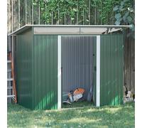 Outsunny 8.5 x 4ft Metal Shed with Lightsky Panels, Garden Storage Tool House with Double Doors for Garden, Patio and Lawn, Green Green