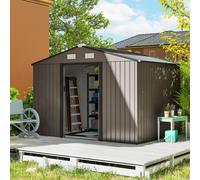 Outsunny Garden Shed Storage Unit W/ Locking Door Floor Foundation Vent In Brown Brown