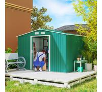 OUTSUNNY Garden Shed Storage Unit w/ Locking Door Floor Foundation Vent in Green Outsunny Green