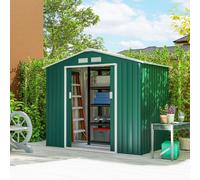 OUTSUNNY Garden Shed Storage Unit w/Locking Door Floor Foundation Vent in Green Outsunny Green