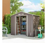 OUTSUNNY Garden Shed Storage Unit w/Locking Door Floor Foundation Vent in Grey Outsunny Grey