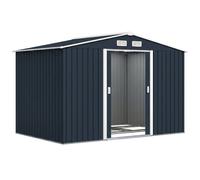 OUTSUNNY Garden Shed Storage Unit w/ Locking Door Floor Foundation Vent in Light Grey Outsunny Light Grey