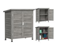 Outsunny Garden Shed Wooden 2 Door Unit 87L x 46.5W x 96.5Hcm, Grey